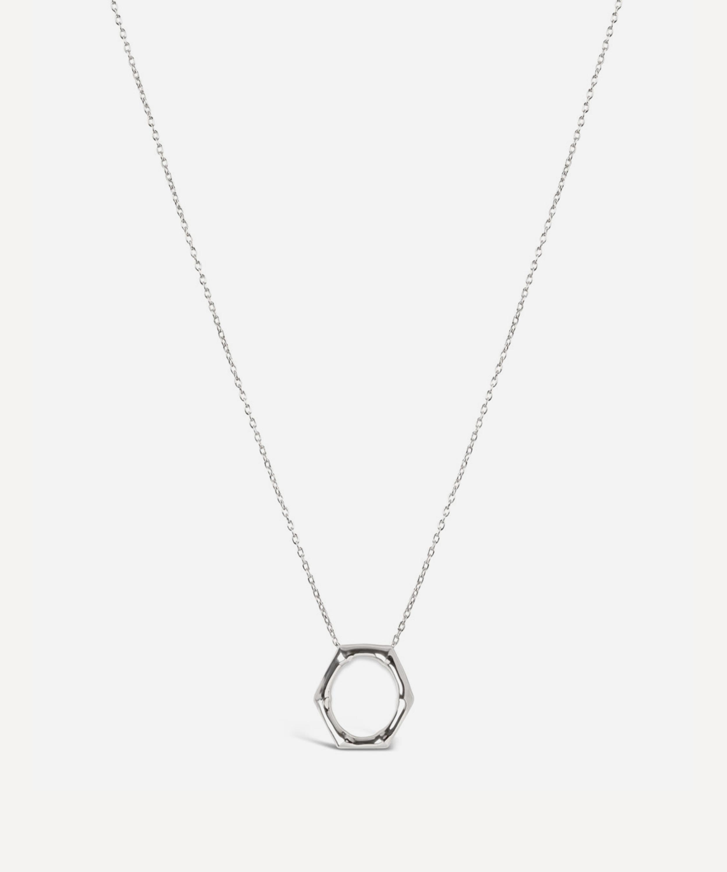 Dinny Hall - Silver Bamboo Round Slider Pendant Necklace image number 0