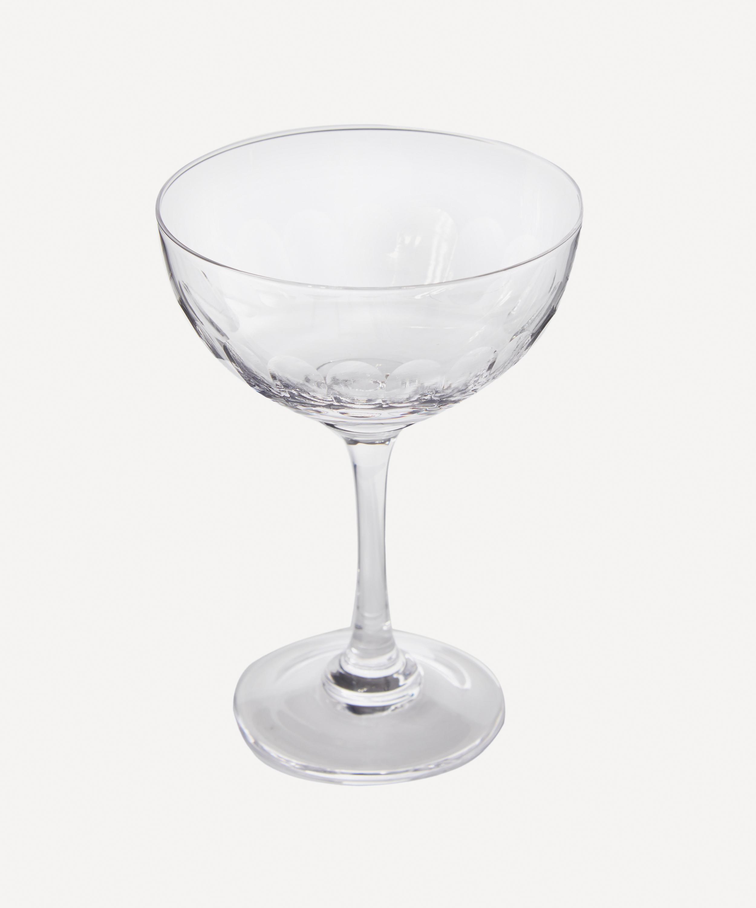 Crystal Champagne Saucers with Ovals Design – The Vintage List