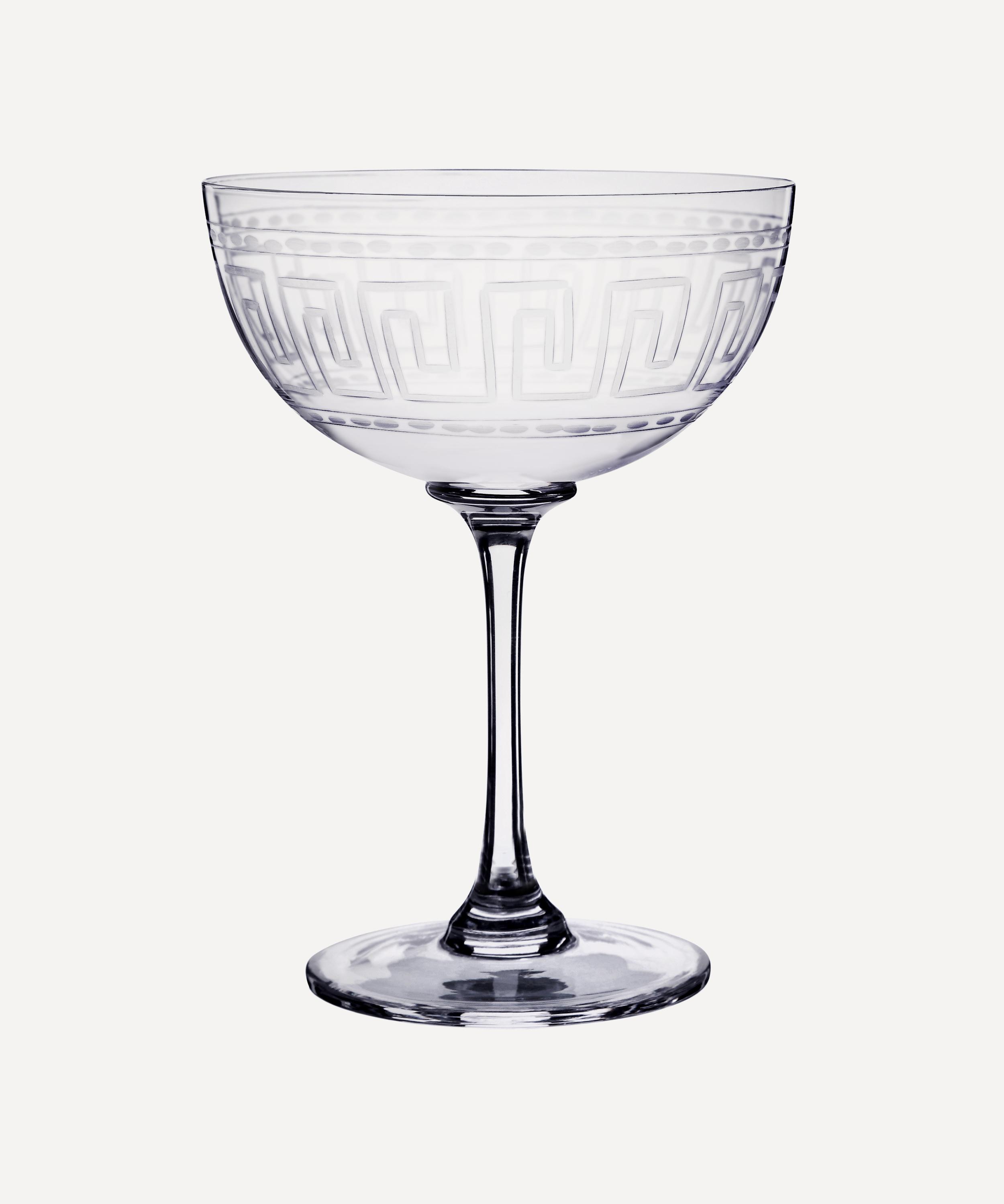 The Vintage List - Set of Six Greek Key Champagne Coupes