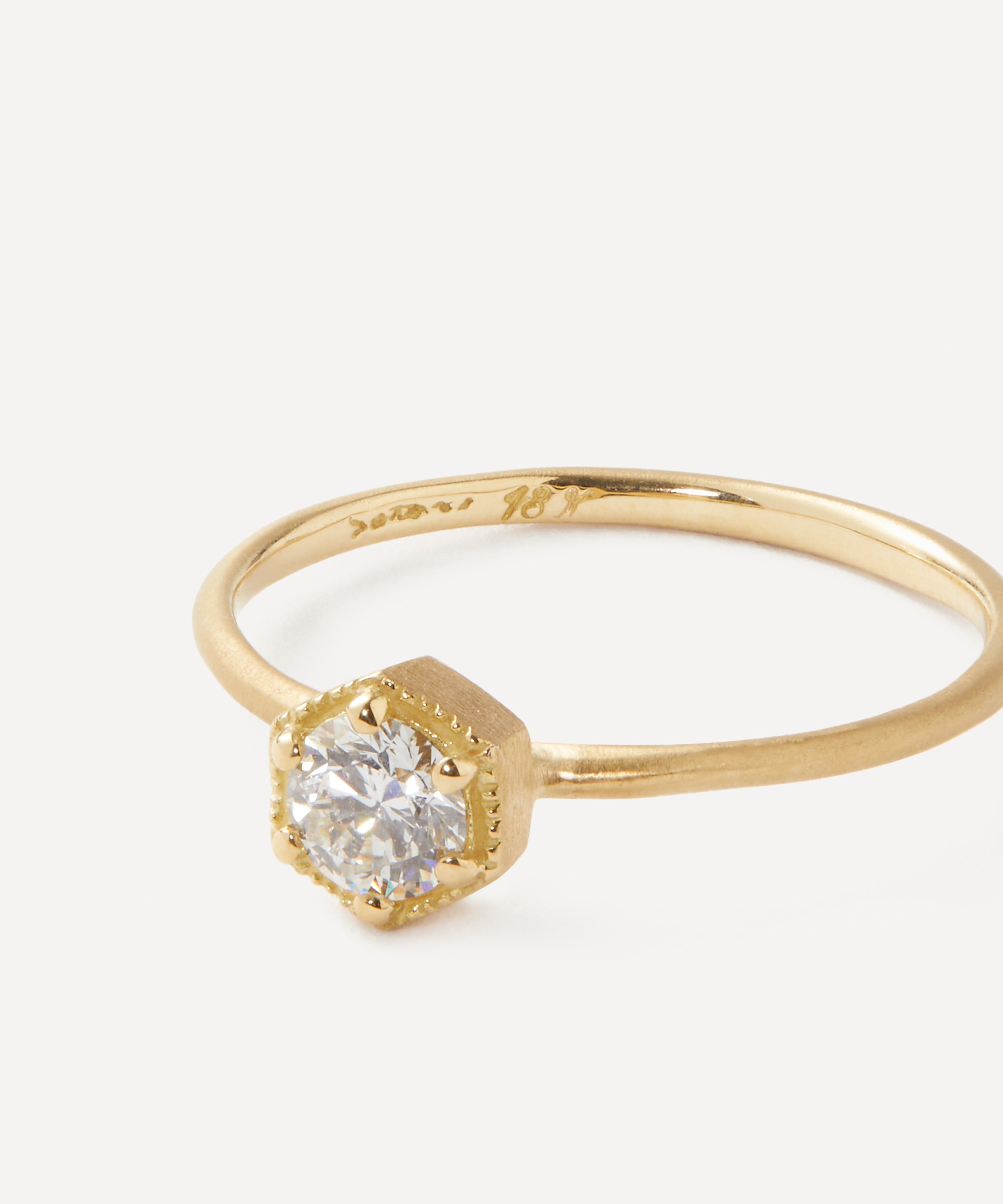 Satomi Kawakita - 18ct Gold White Diamond Hexagon Ring image number 1