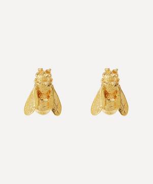 Gold-Plated Large Honey Bee Stud Earrings