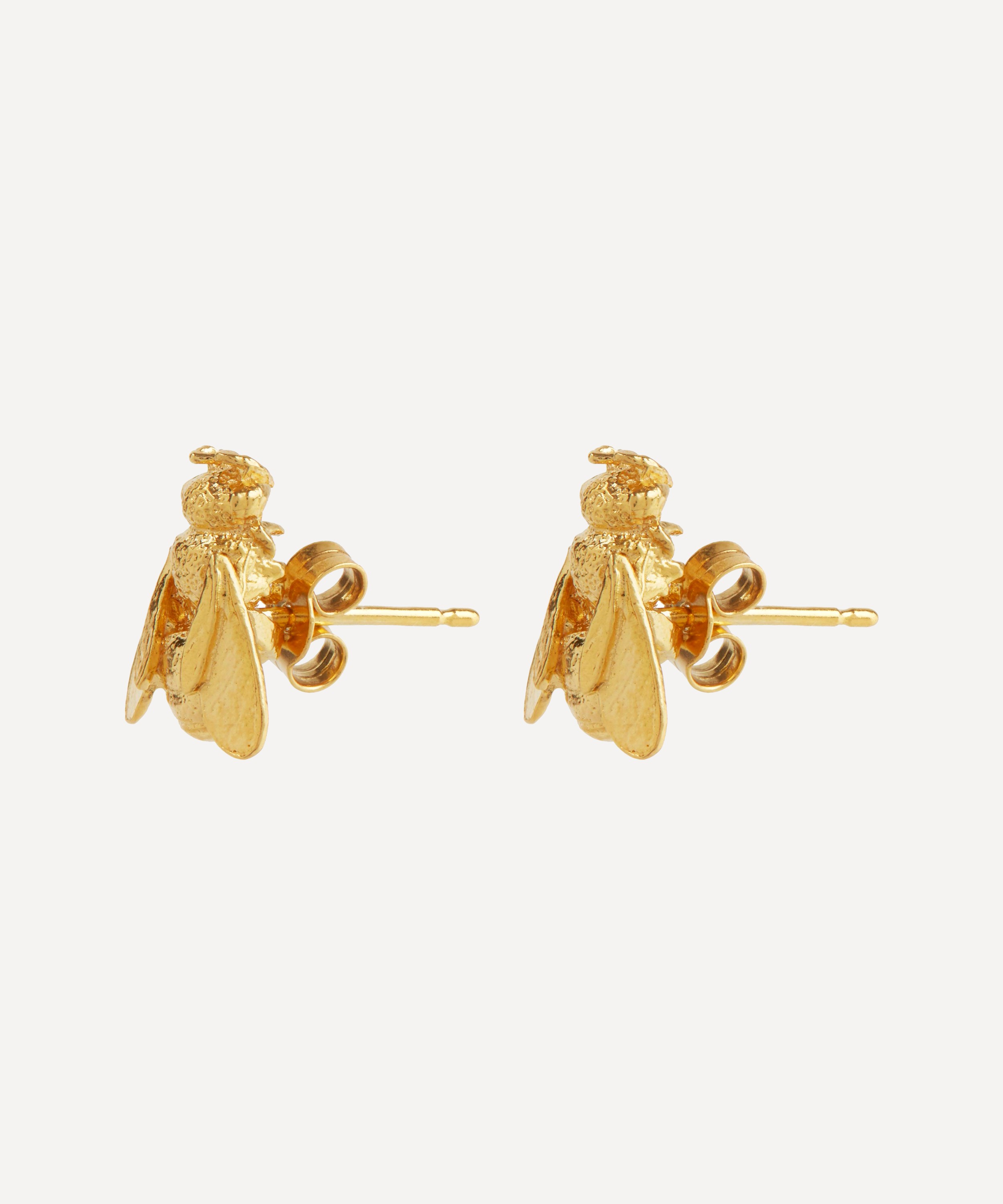 Alex Monroe - Gold-Plated Large Honey Bee Stud Earrings image number 2