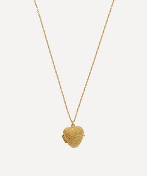 Gold-Plated Victoriana Keepsake Heart Locket Necklace