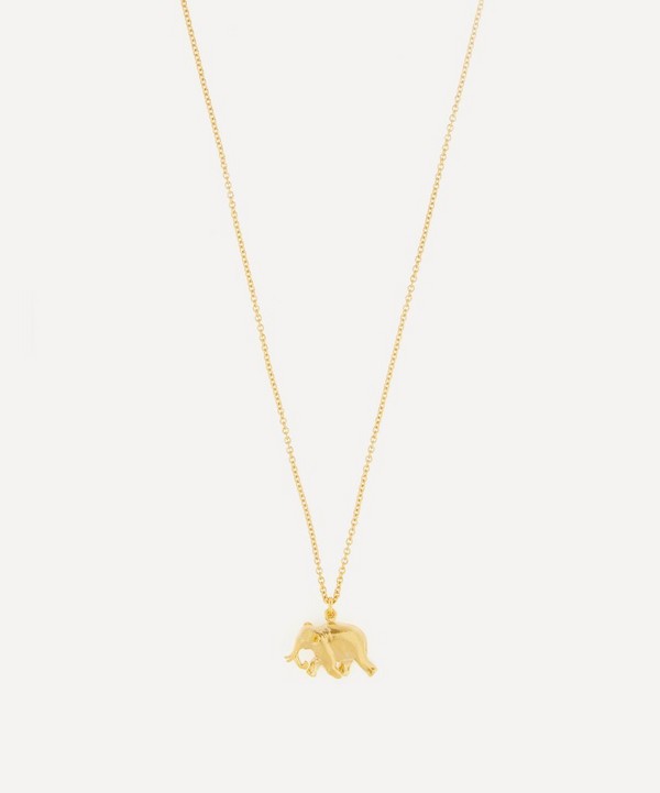 Alex Monroe - Gold-Plated Indian Elephant Pendant Necklace image number null