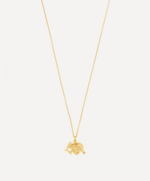 Gold-Plated Indian Elephant Pendant Necklace