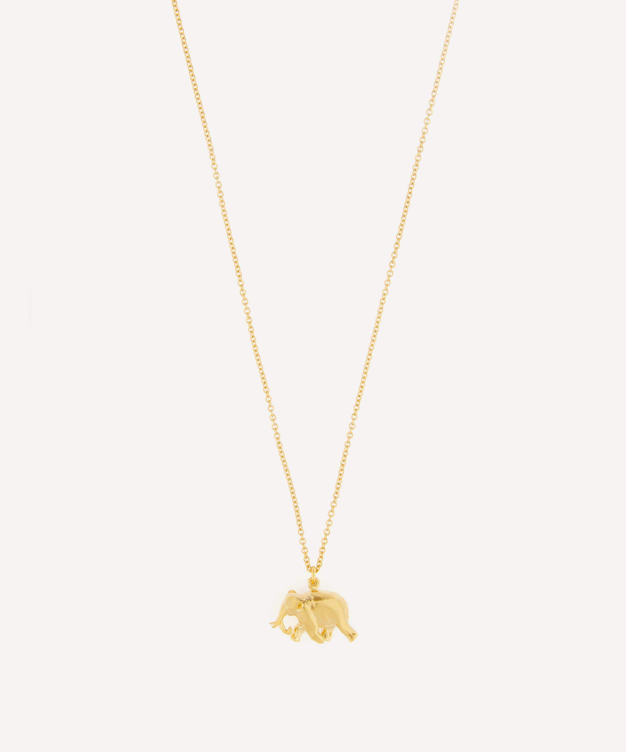 Alex Monroe - Gold-Plated Indian Elephant Pendant Necklace image number 0