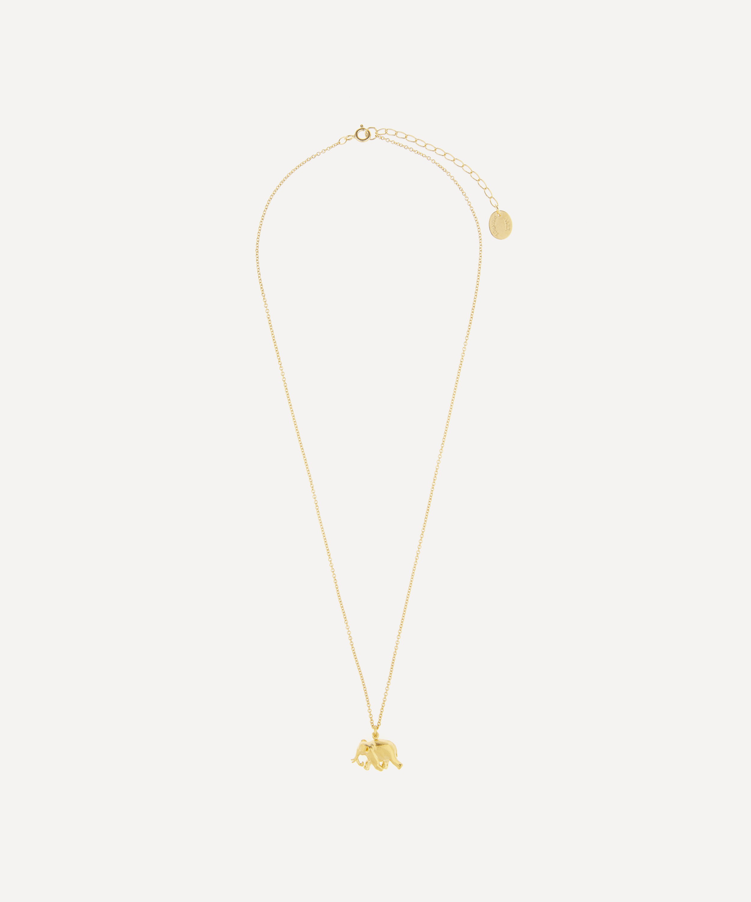 Alex Monroe - Gold-Plated Indian Elephant Pendant Necklace image number 2
