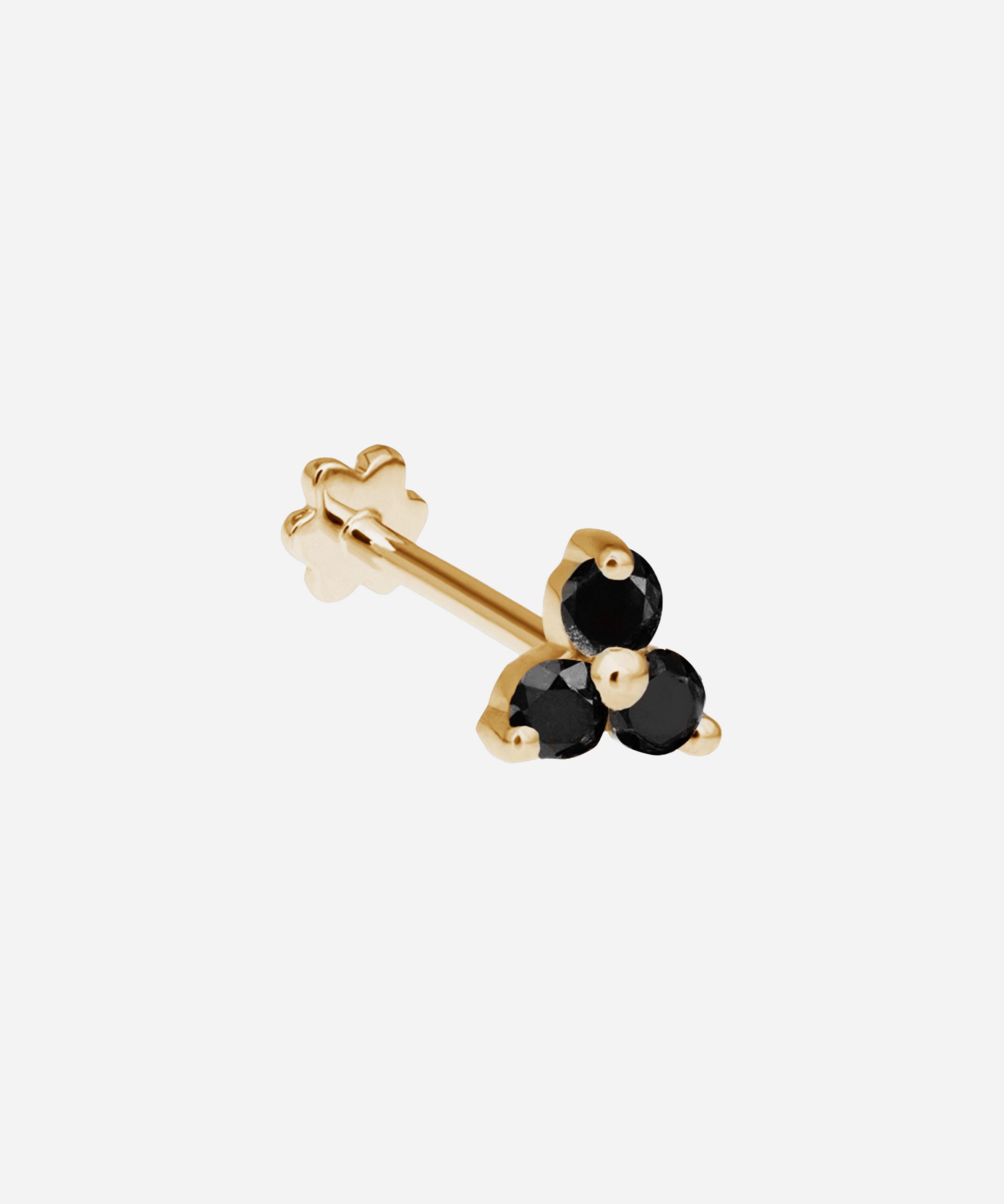 Maria Tash - 18ct 3mm Black Diamond Trinity Threaded Stud Earring image number 0