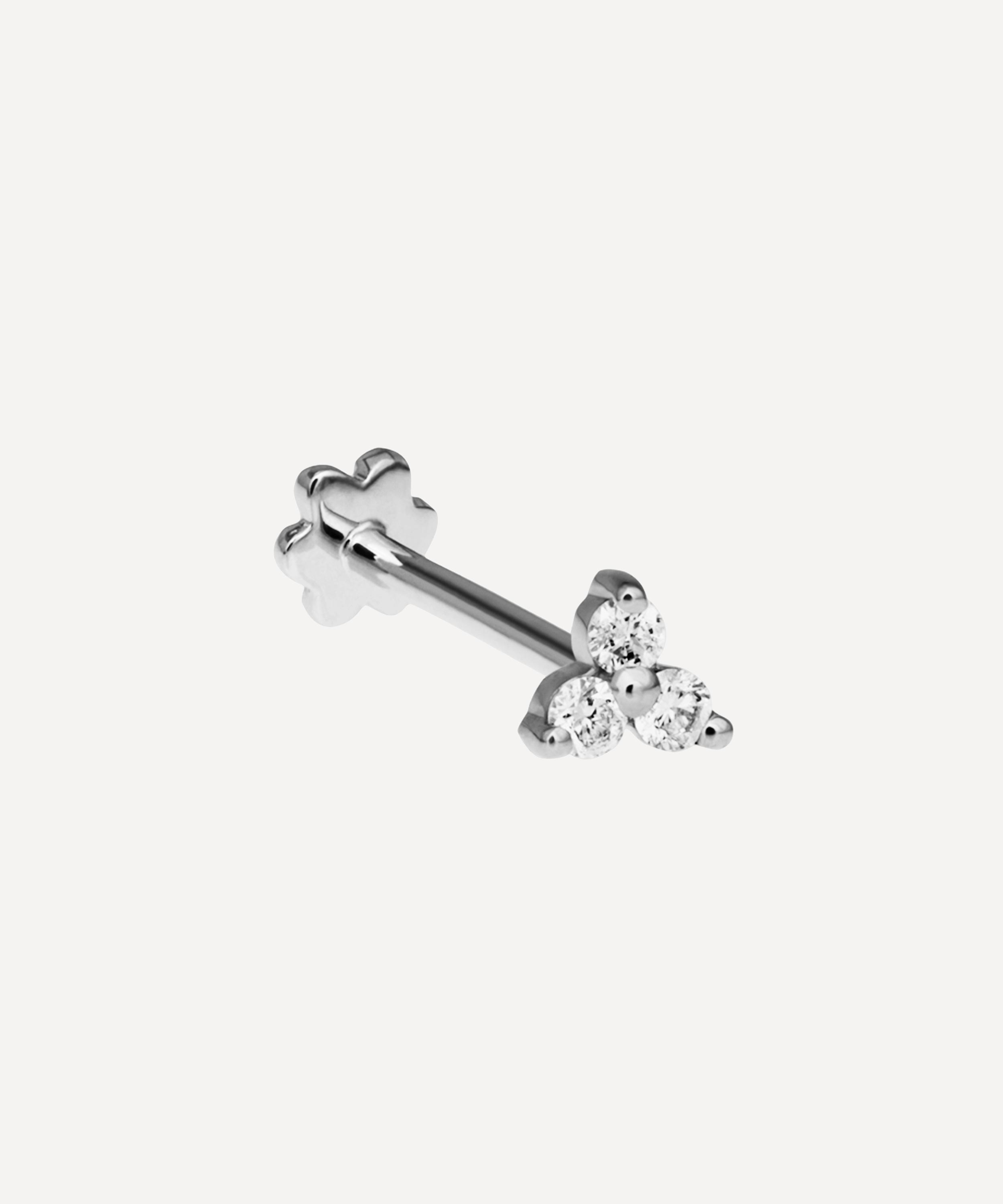 Maria Tash - 18ct 3mm Black Diamond Trinity Threaded Stud Earring image number 1