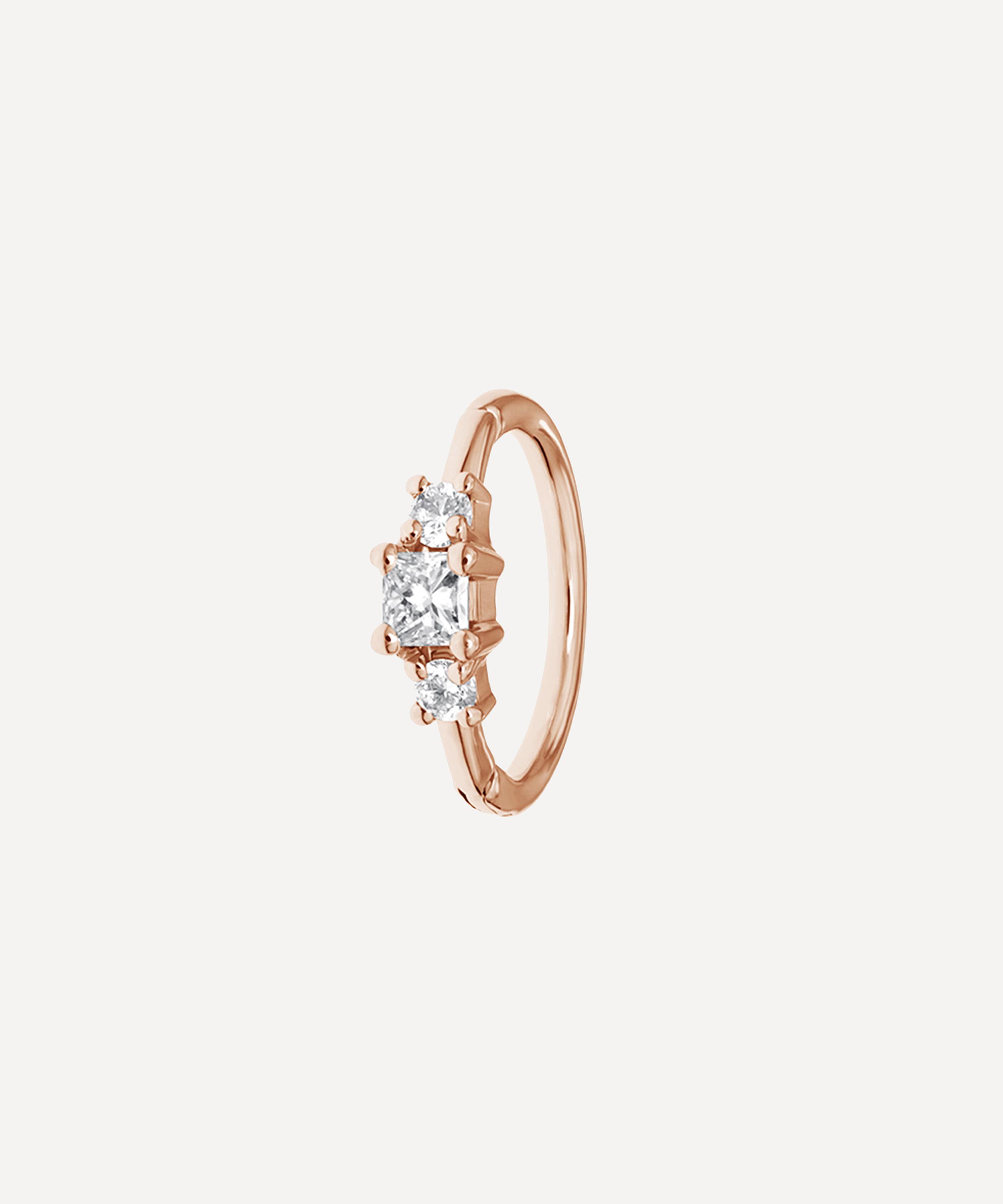 Maria Tash - 18ct 8mm and 2mm Diamond Princess Hoop Earring image number 0