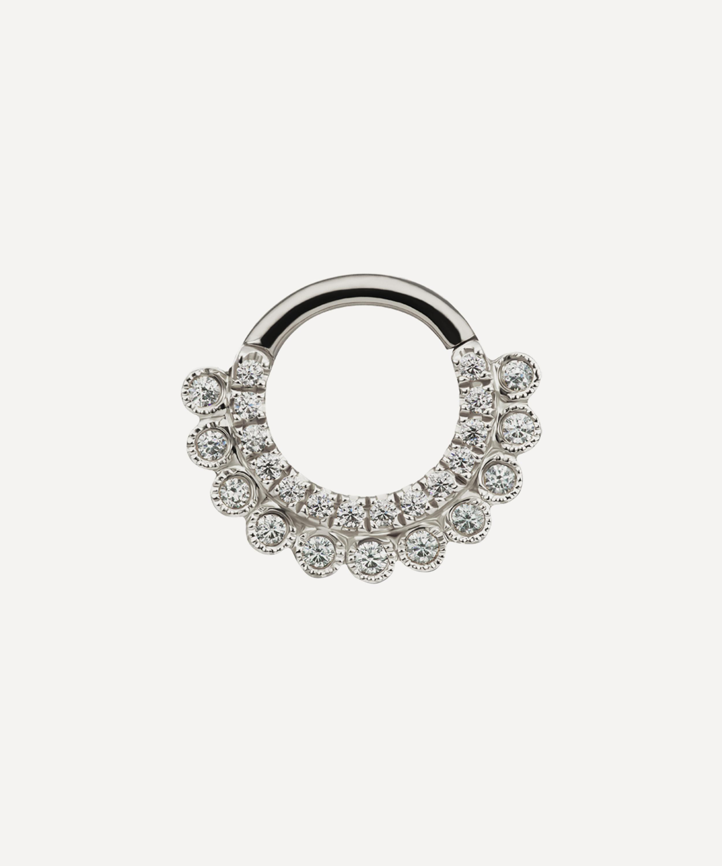 Maria Tash - 14ct 8mm Cubic Zirconia Apsara Hoop Earring image number 0