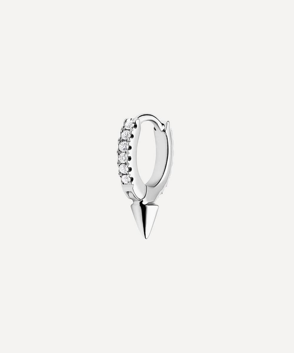 Maria Tash - 18ct 6.5mm Single Spike Diamond Eternity Single Hoop Earring