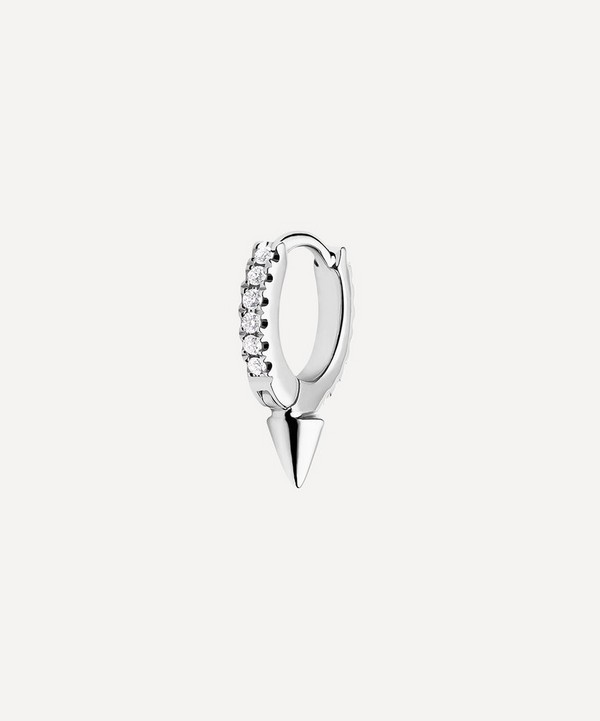 Maria Tash - 18ct 6.5mm Single Short Spike Diamond Eternity Hoop Earring image number null