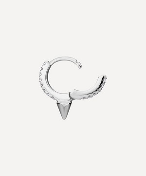 Maria Tash - 18ct 6.5mm Single Short Spike Diamond Eternity Hoop Earring image number 2