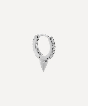 Maria Tash - 18ct 6.5mm Single Short Spike Diamond Eternity Hoop Earring image number 4