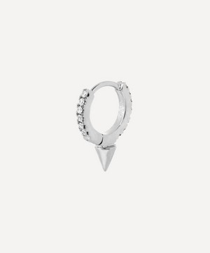 Maria Tash - 18ct 6.5mm Single Short Spike Diamond Eternity Hoop Earring image number 5