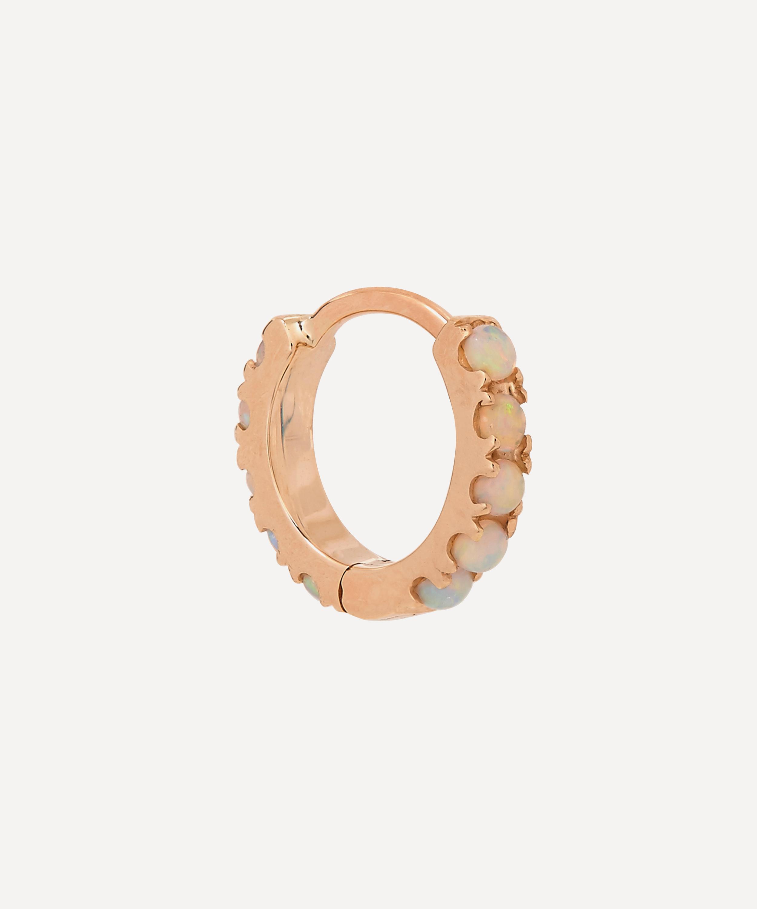 Maria Tash - 14ct 6.5mm Opal Eternity Hoop Earring image number 3