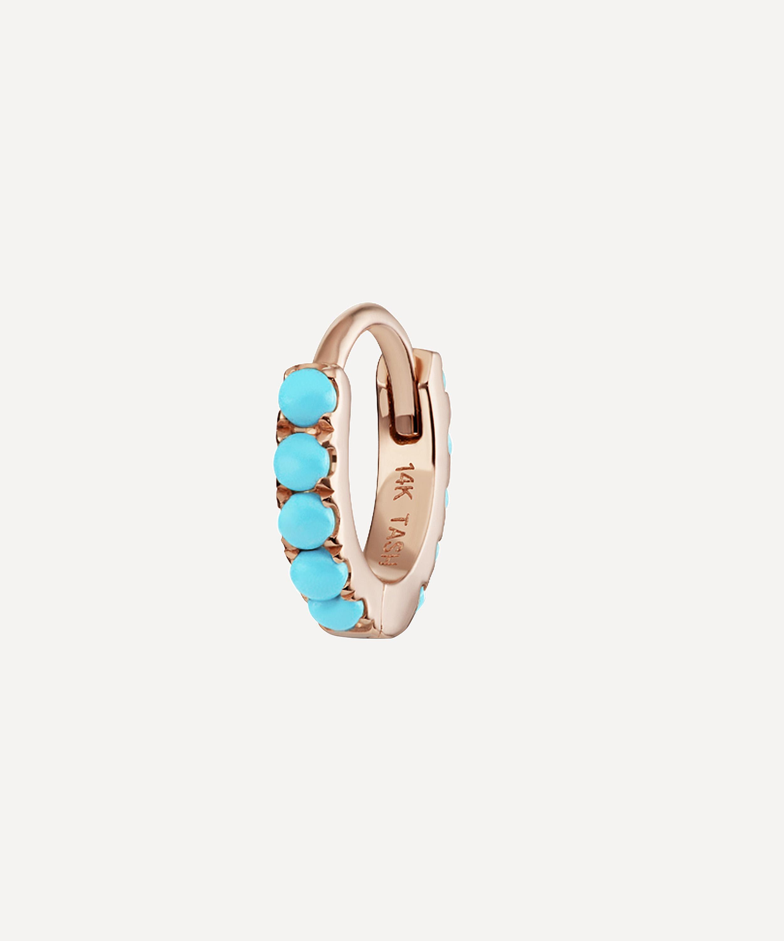 Maria Tash 1/4" Turquoise Eternity Hoop Earring