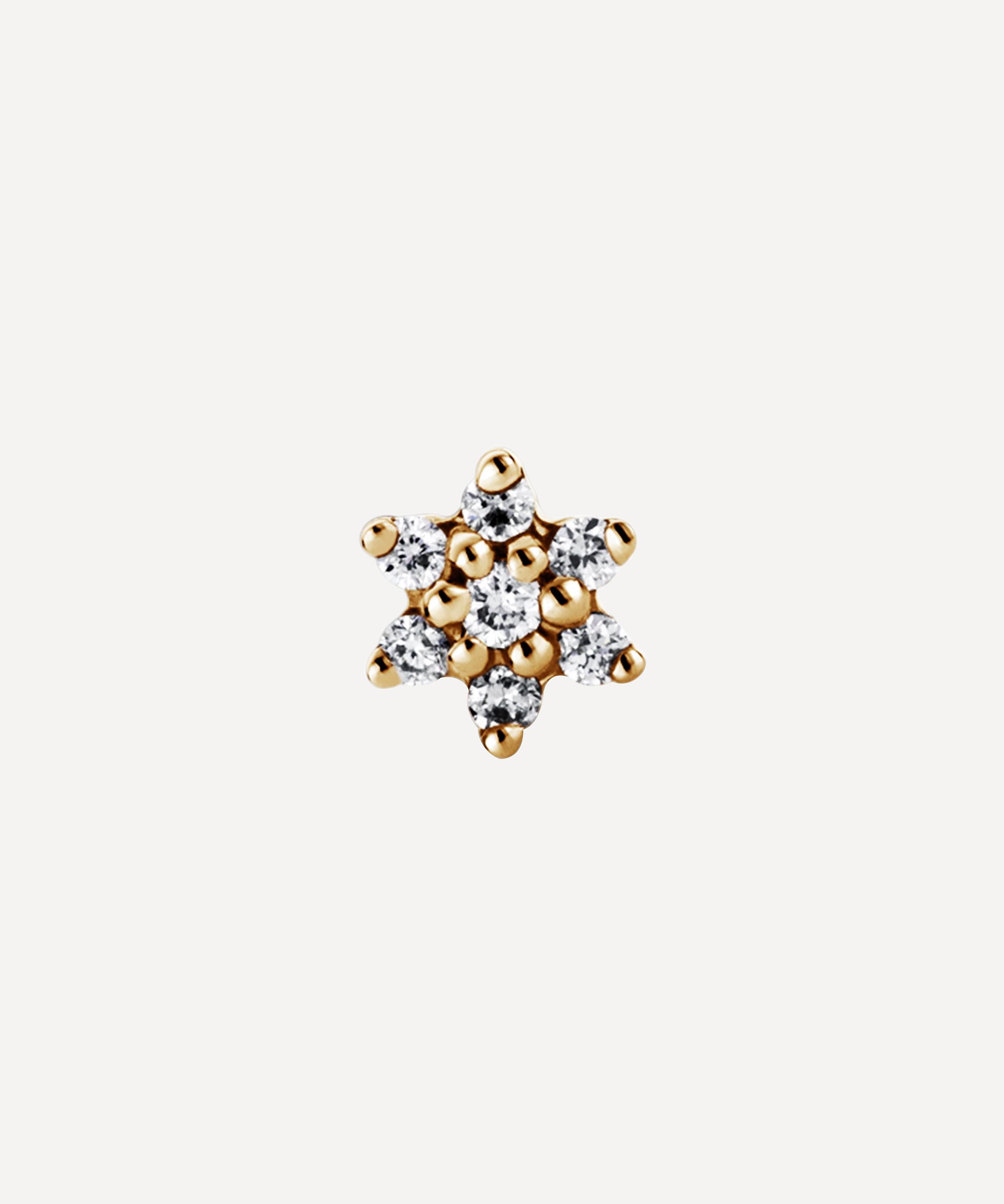 Maria Tash - 18ct 3mm Diamond Flower Threaded Stud Earring image number 2