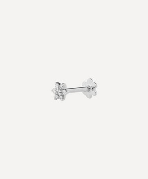 Maria Tash - 18ct 3mm Diamond Flower Threaded Stud Earring image number 4