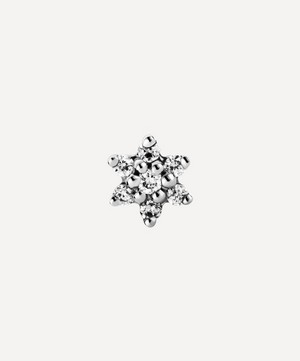 Maria Tash - 18ct 3mm Diamond Flower Threaded Stud Earring image number 5