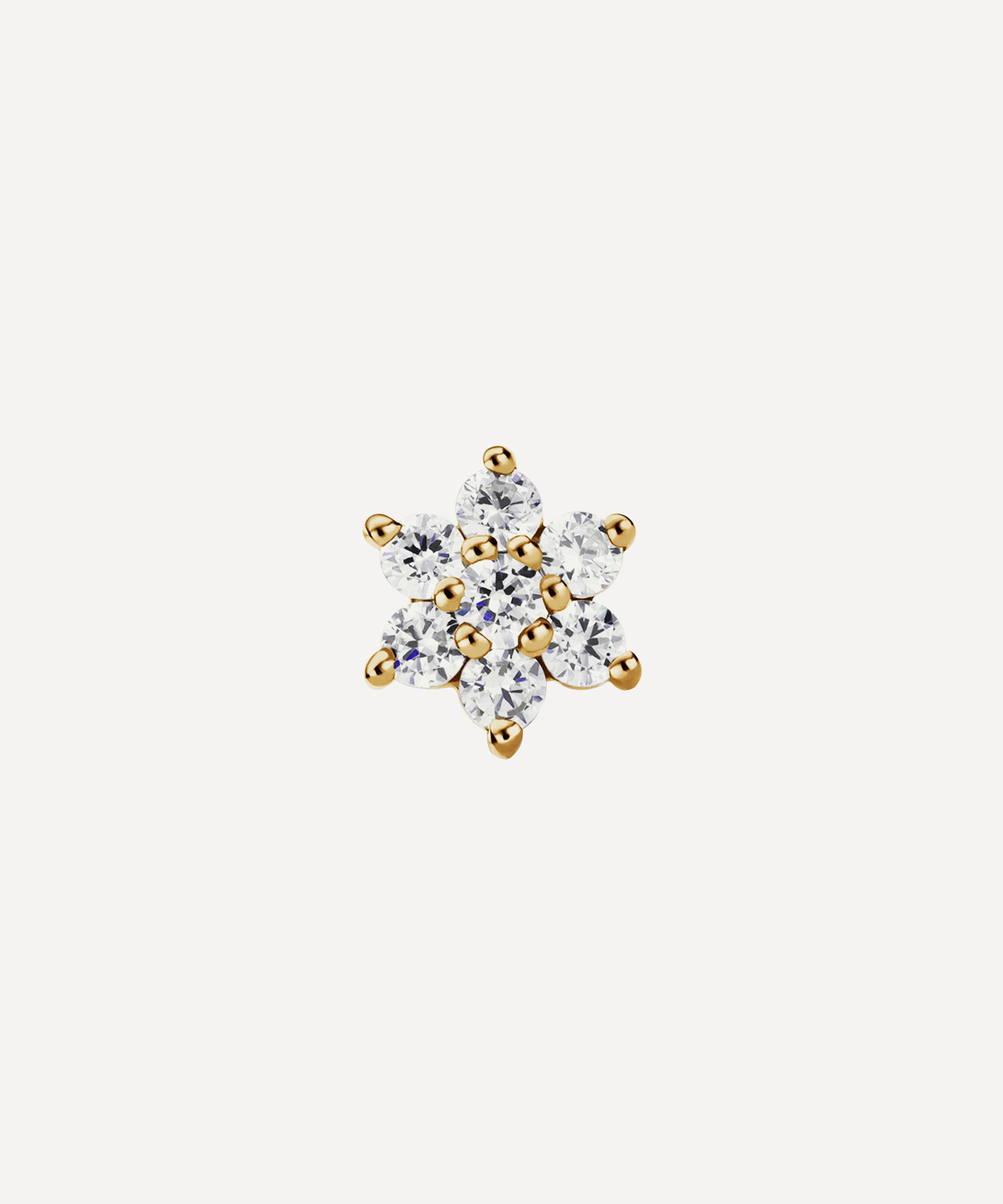 Maria Tash - 18ct 4.5mm Diamond Flower Threaded Stud Earring image number 2