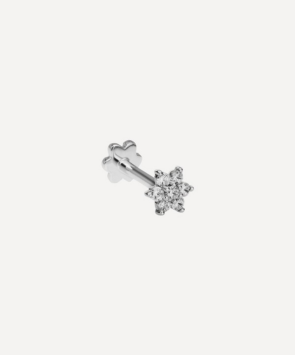 Maria Tash - 18ct 4.5mm Diamond Flower Threaded Stud Earring image number null