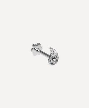 Maria Tash - 18ct 5mm Diamond Paisley Threaded Stud Earring Left image number 0