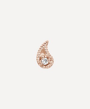 Maria Tash - 18ct 5mm Diamond Paisley Threaded Stud Earring Right image number 1