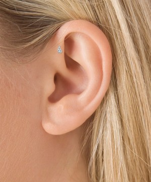 Maria Tash - 18ct 5mm Diamond Paisley Threaded Stud Earring Right image number 5