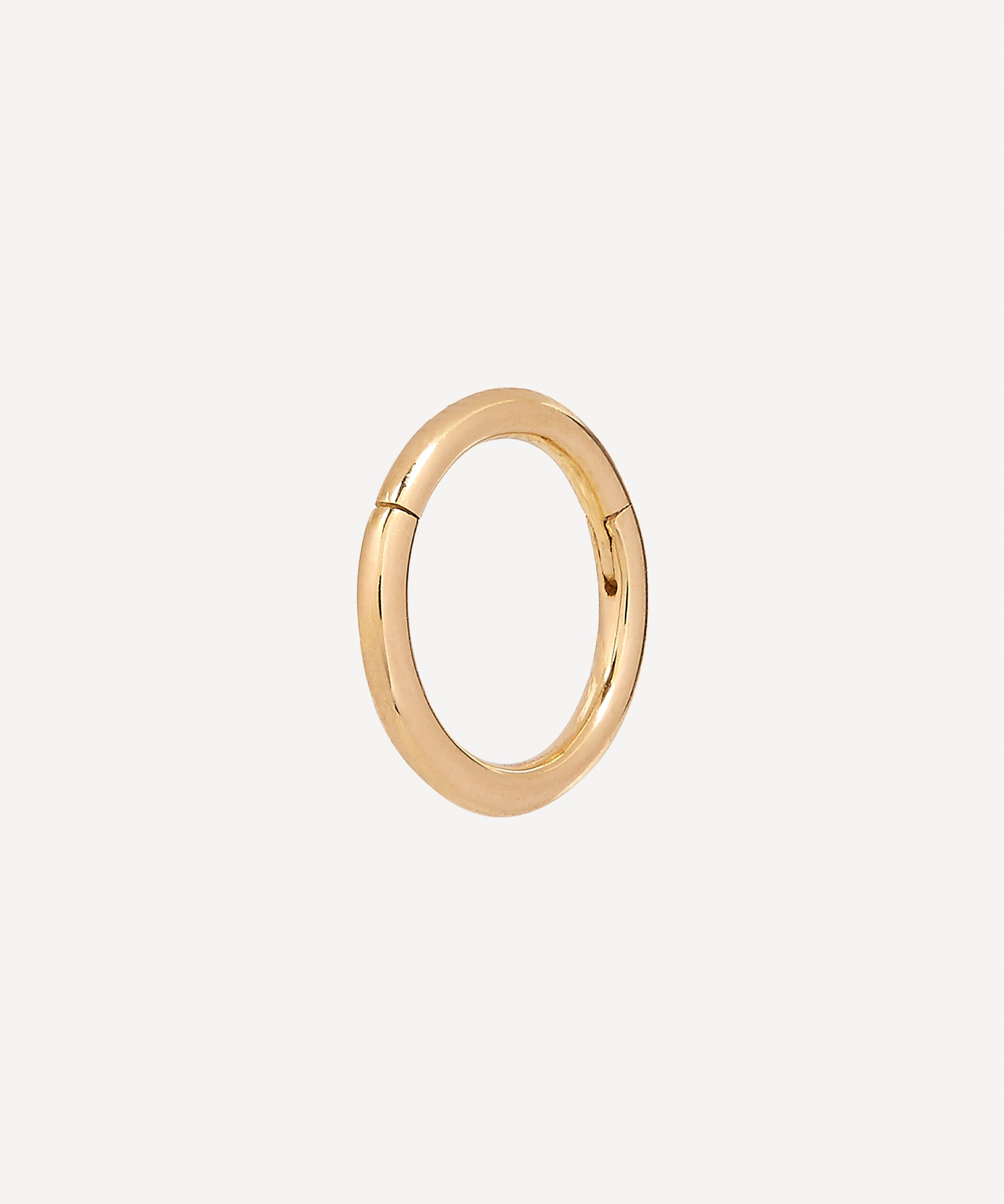 Maria Tash - 14ct 6.5mm Plain Gold Hoop Earring image number 2