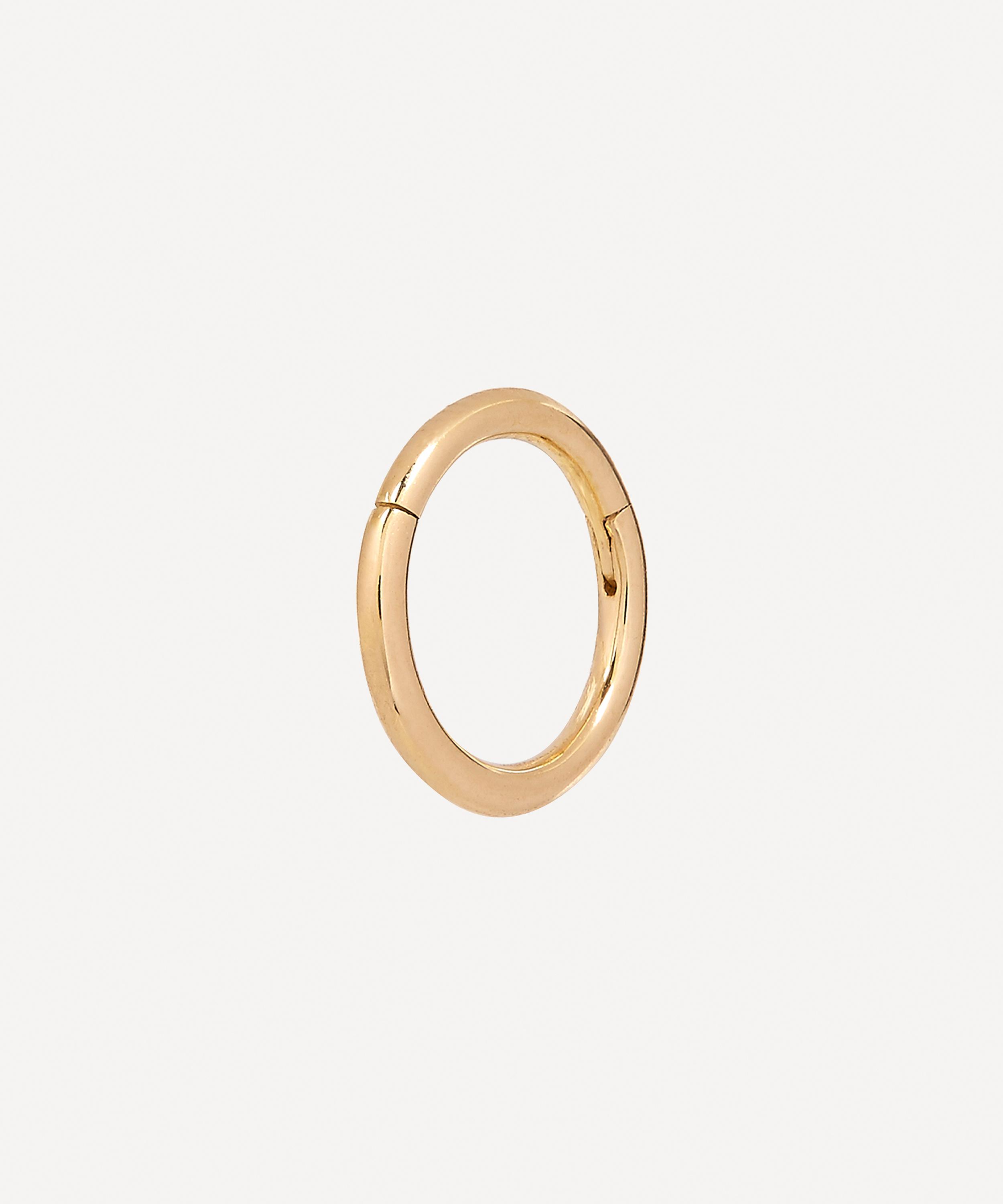 Maria Tash - 14ct 6.5mm Plain Gold Hoop Earring image number 2