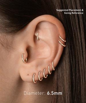 Maria Tash - 14ct 6.5mm Plain Gold Hoop Earring image number 3