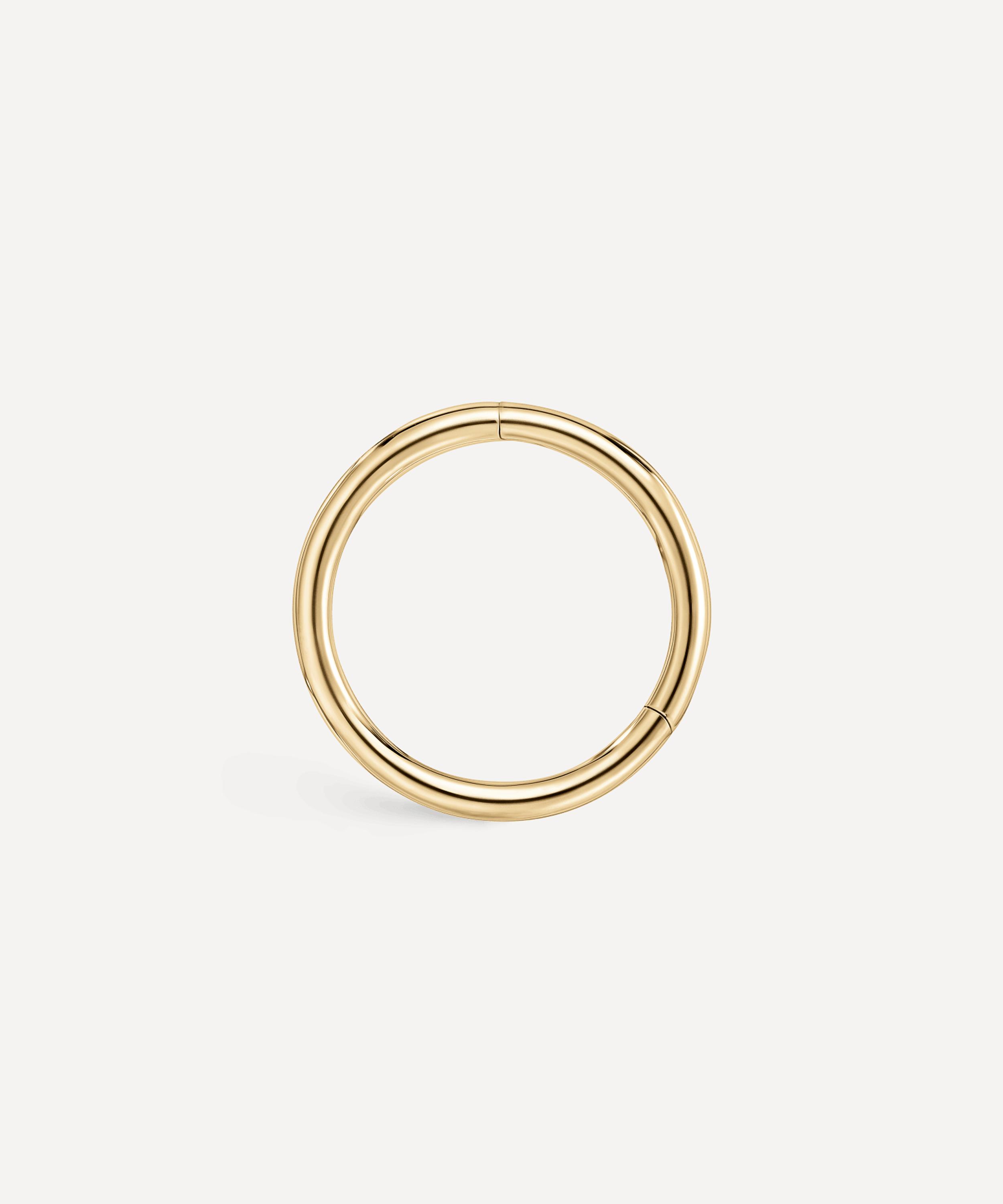 Maria Tash - 14ct 8mm Plain Gold Hoop Earring image number 4