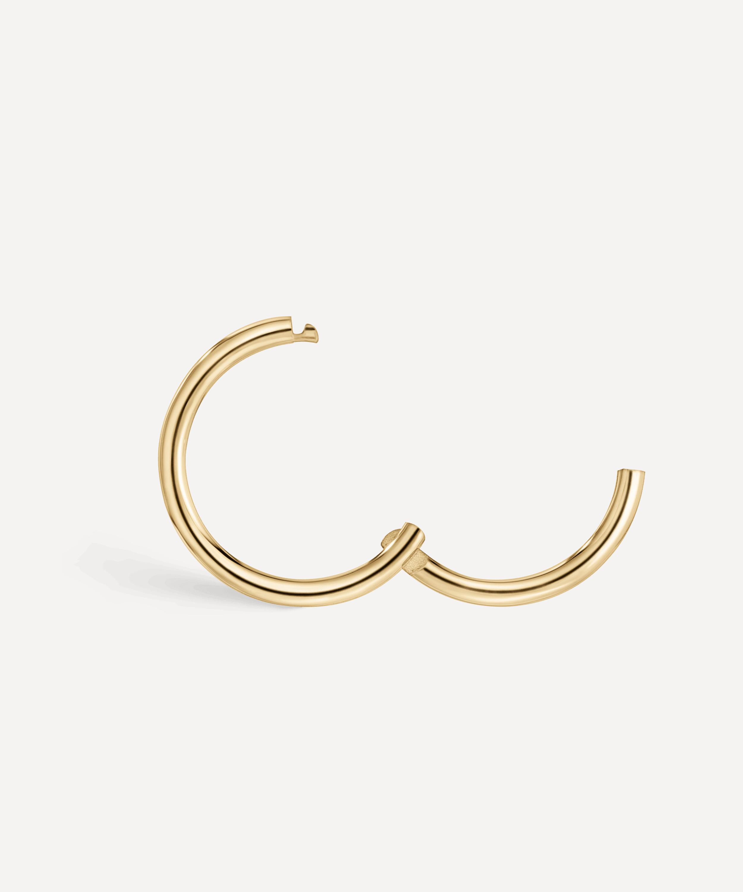 Maria Tash - 14ct 8mm Plain Gold Hoop Earring image number 3