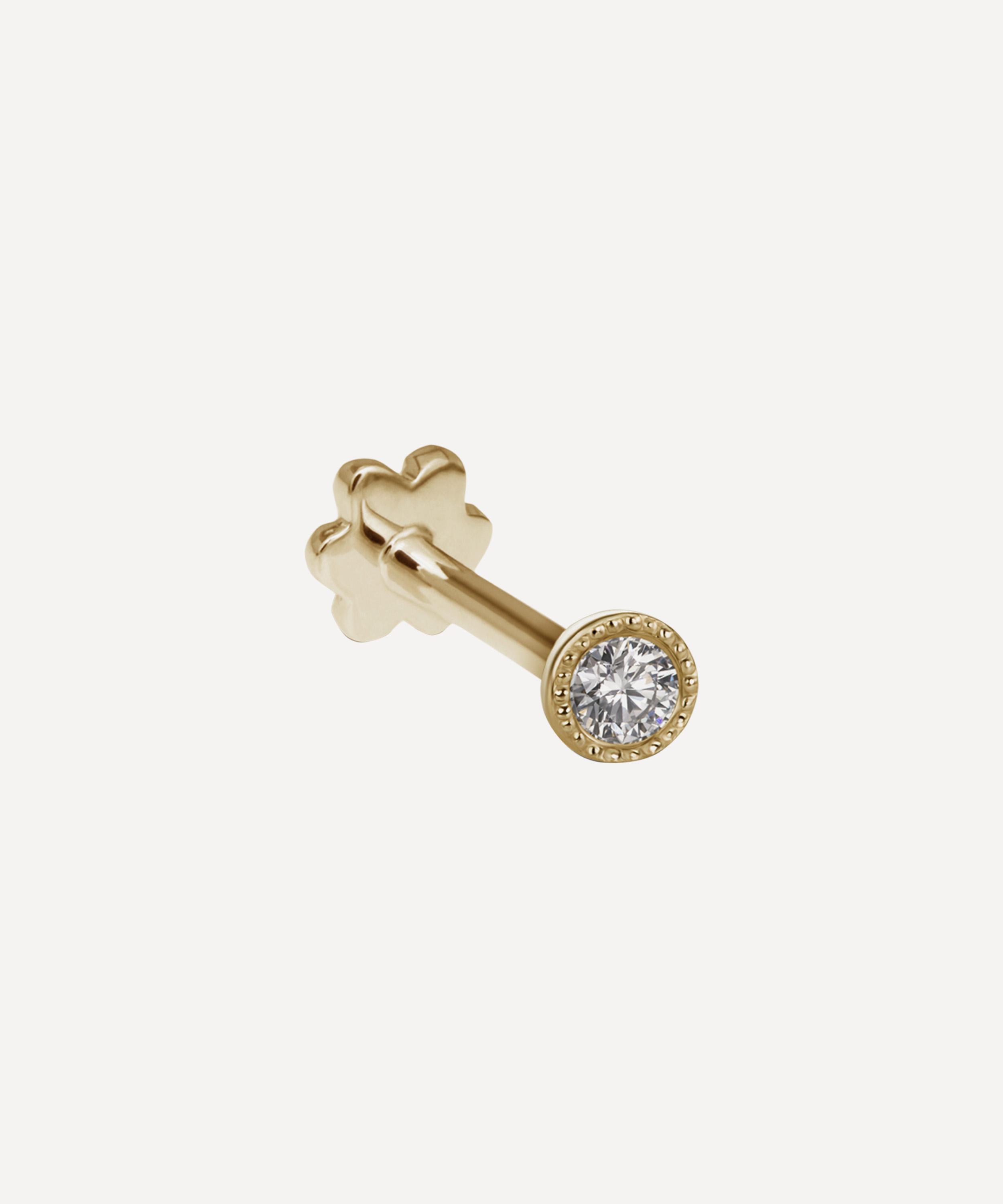 Maria Tash - 18ct 1.2mm Scalloped Set Diamond Threaded Stud Earring image number 0