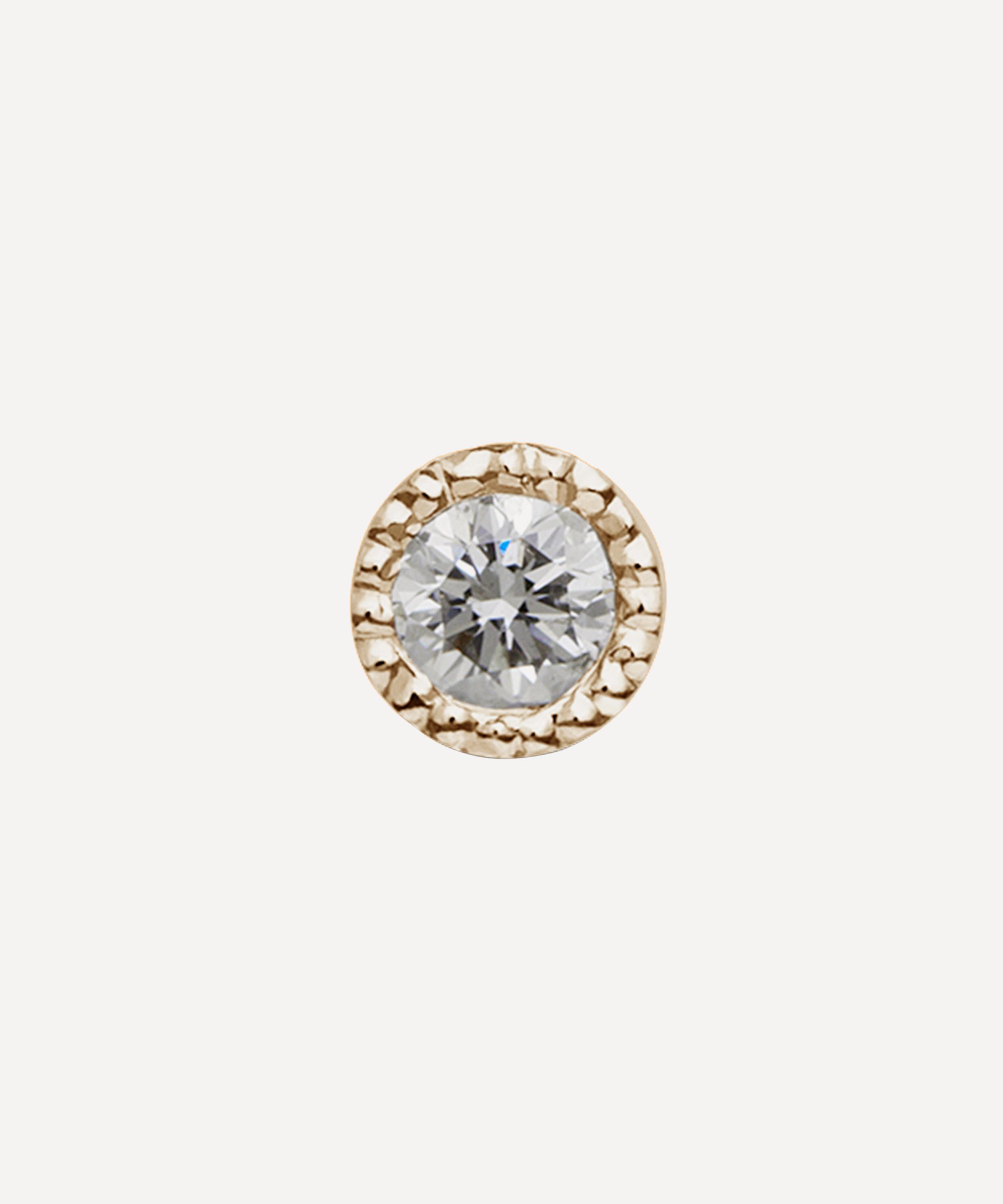 Maria Tash - 18ct 1.2mm Scalloped Set Diamond Threaded Stud Earring image number 1