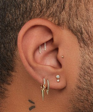 Maria Tash - 18ct 1.5mm Scalloped Set Diamond Threaded Stud Earring image number 1