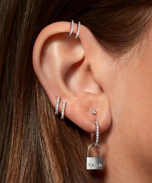 Maria Tash - 18ct 2mm Scalloped Set Diamond Threaded Stud Earring image number 1