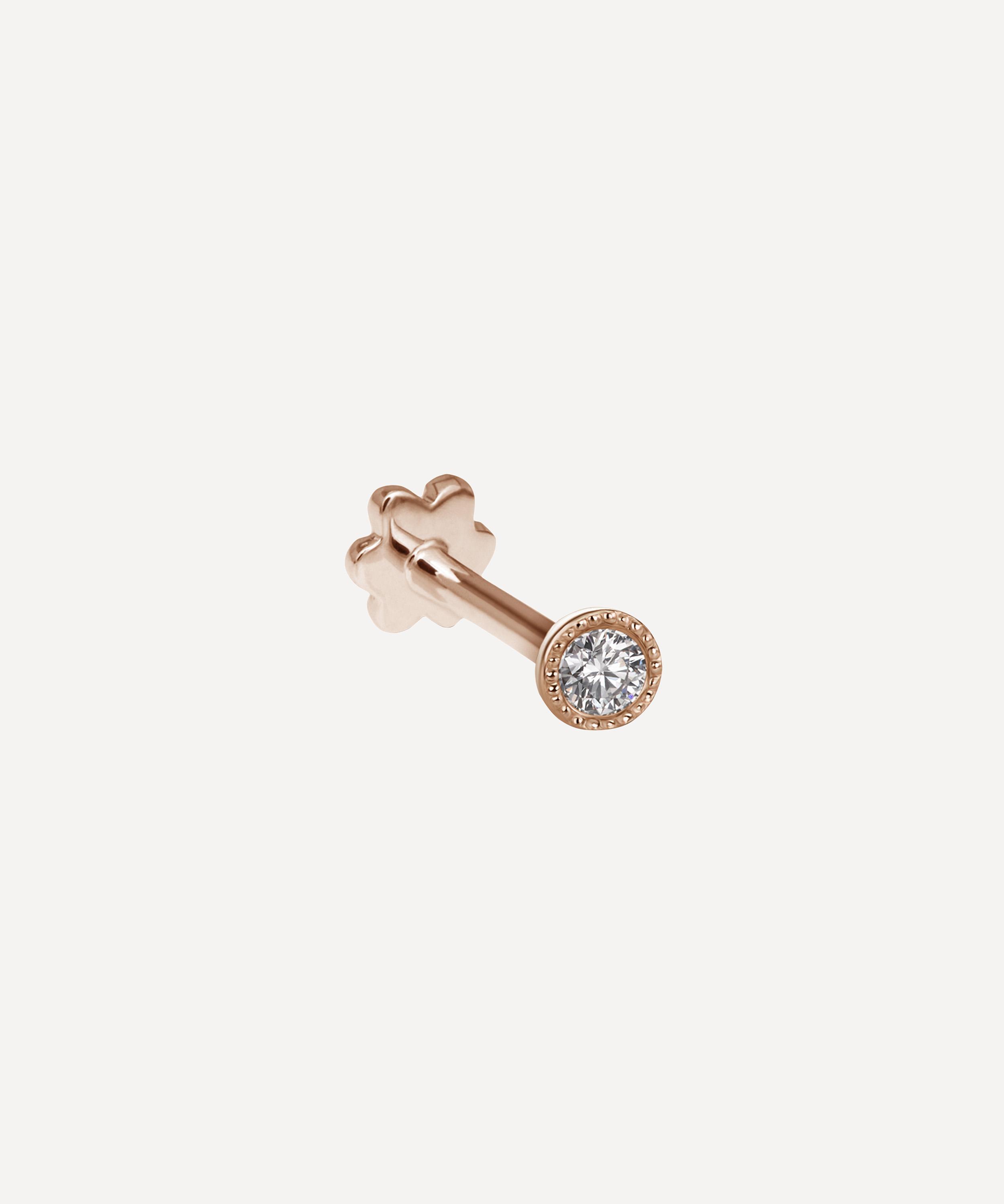 Maria Tash - 18ct 2mm Scalloped Set Diamond Threaded Stud Earring image number 