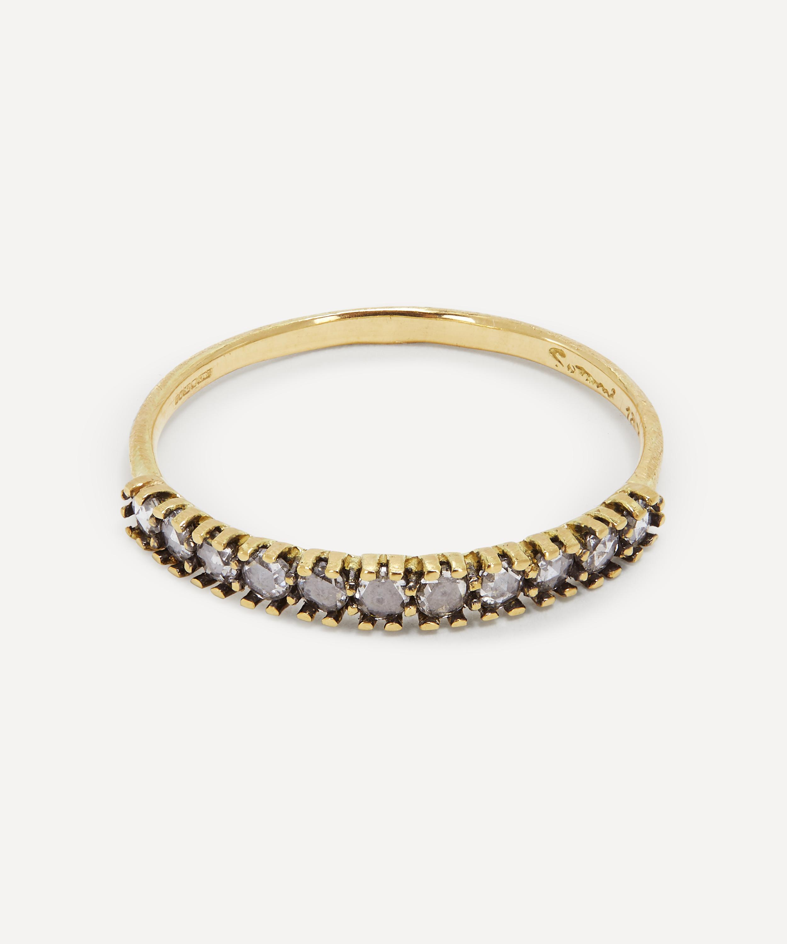Satomi Kawakita - 18ct Gold Half Eternity Antiquey Diamond Ring image number 0