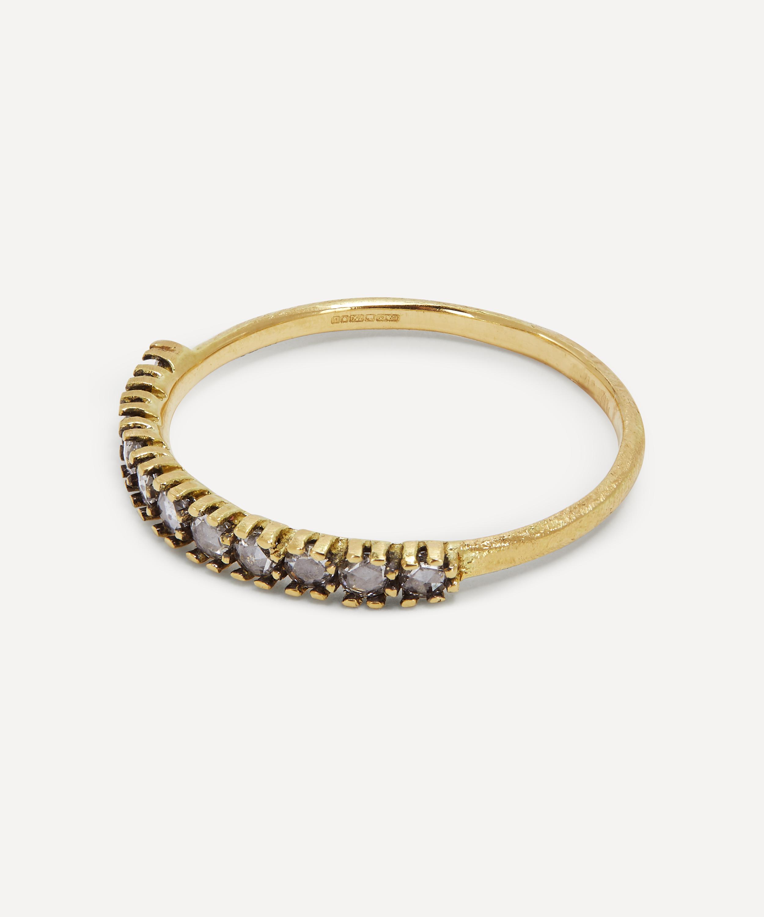 Satomi Kawakita - 18ct Gold Half Eternity Antiquey Diamond Ring image number 2