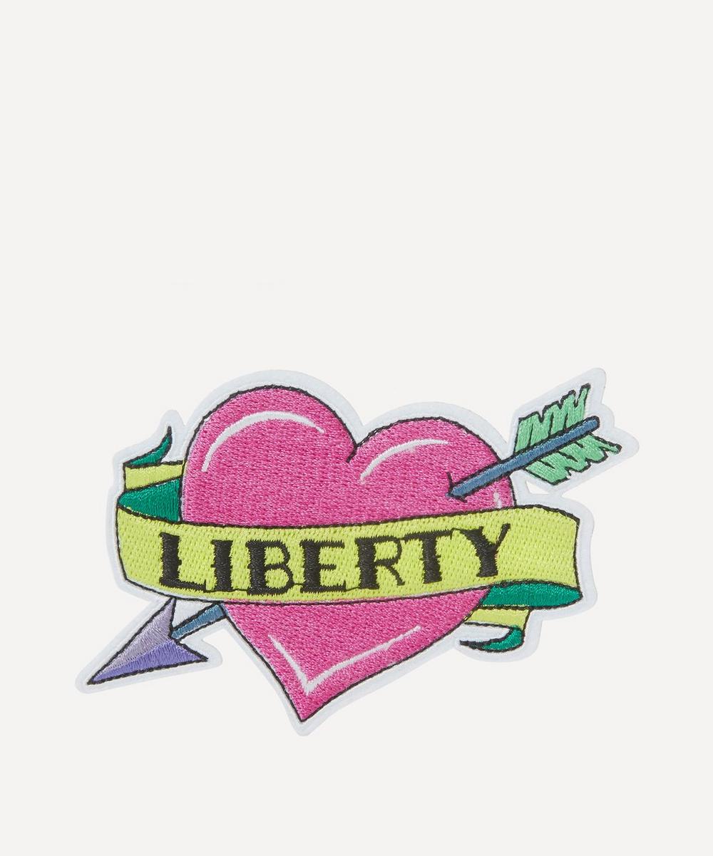 Liberty London Embroidered Arrow Heart Sticker Patch In Multi