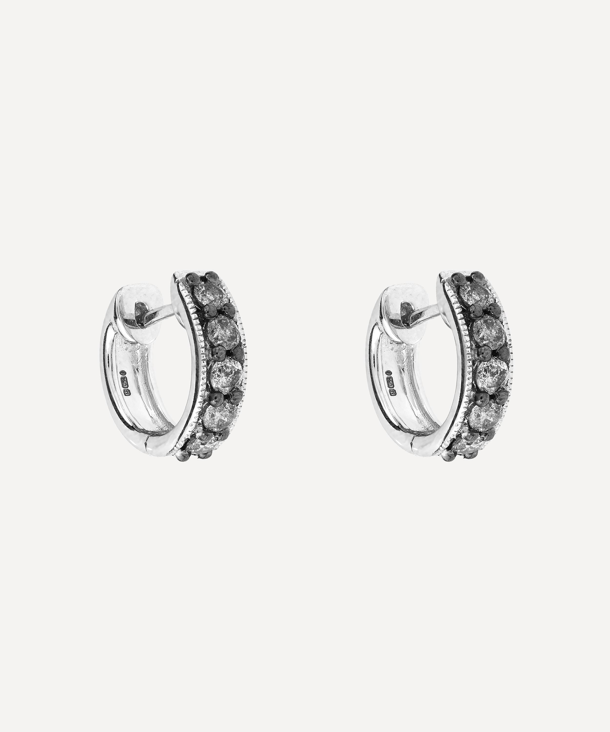 Annoushka - 18ct White Gold Dusty Diamonds Hoop Earrings image number 0