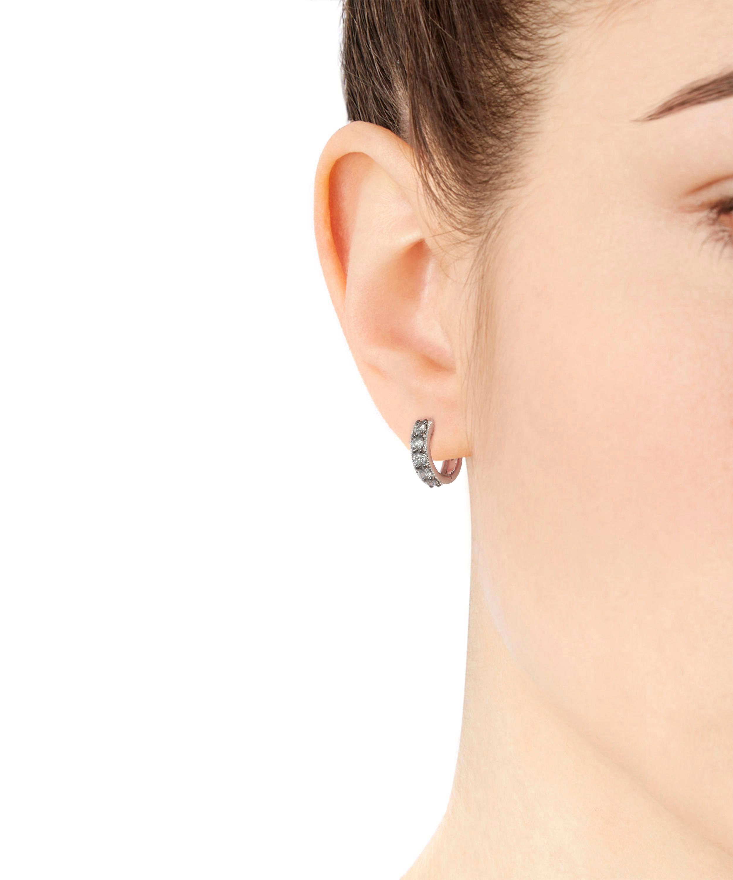 Annoushka - 18ct White Gold Dusty Diamonds Hoop Earrings image number 1