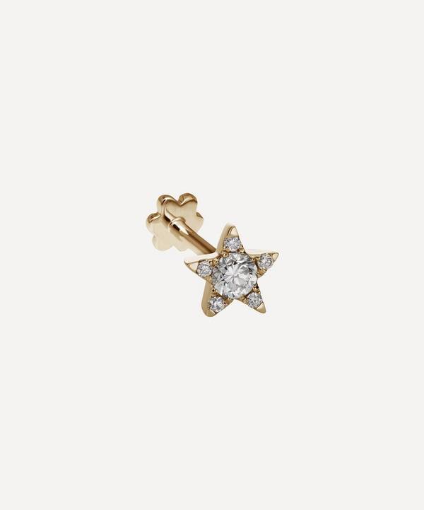 Maria Tash - 18ct 5.5mm Diamond Star Single Threaded Stud Earring