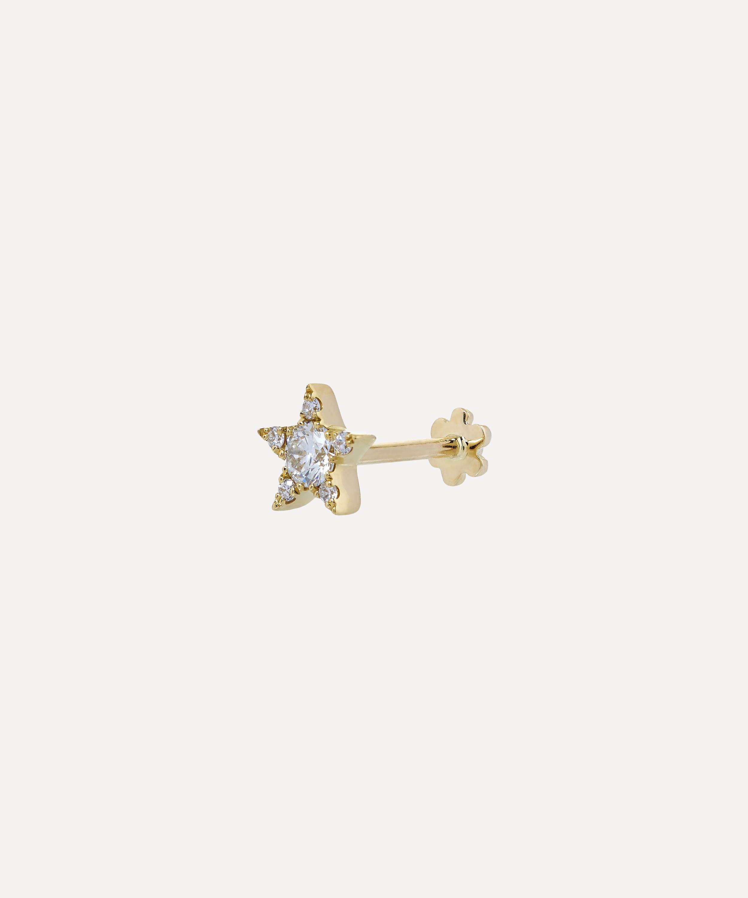 Maria Tash - 18ct 5.5mm Diamond Star Threaded Stud Earring image number 4