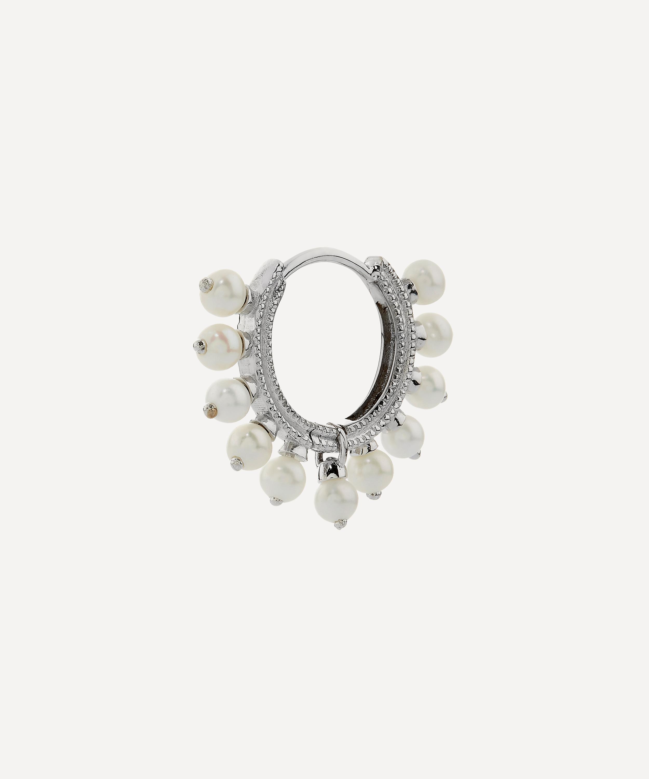 Maria Tash - 14ct 8mm Pearl Coronet Hoop Earring image number 6