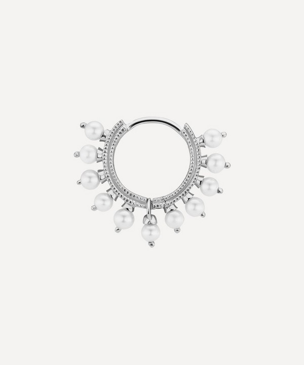 Maria Tash - 14ct 8mm Pearl Coronet Hoop Earring image number null