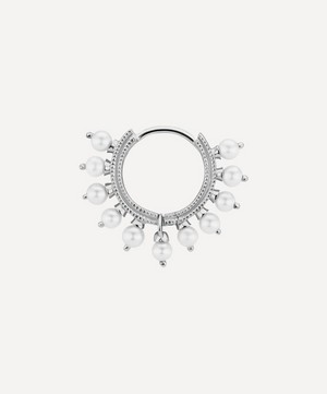 Maria Tash - 14ct 8mm Pearl Coronet Hoop Earring image number 0
